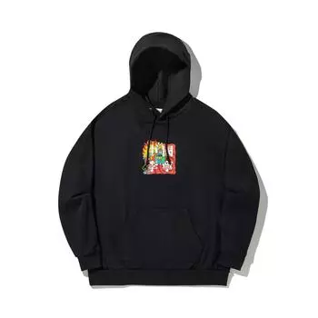 Li Ning Sam Taylor Худи спортивное повседневное минималистичное однотонное с принтом, лимитированная серия для художников, мужское, черное AWDV691-1 S