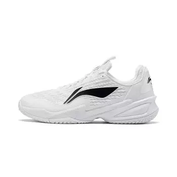 Li Ning Secure Pro Легкие Гибкие Стабильные Амортизирующие Сцепление Прочная Поддержка Отскок Низкий Верх Теннисные Кроссовки Унисекс кроссовки Белый Черный ATAV003-1 41