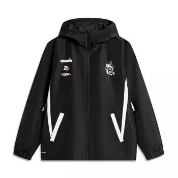 Li Ning Серия Anti-Five Баскетбольная Куртка с капюшоном на молнии Блок цвета письма Удобная Дышащая Свободная Спортивная Ветровка Мужская верхняя одежда AFDU309-4 S