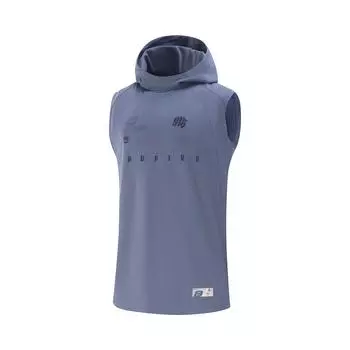 Li Ning Серия Anti-Five Простой Универсальный Свободный Крой Круглый Вырез С Капюшоном Спортивный Жилет Мужские Жилеты Лазурно-Голубой AVSV071-1 M
