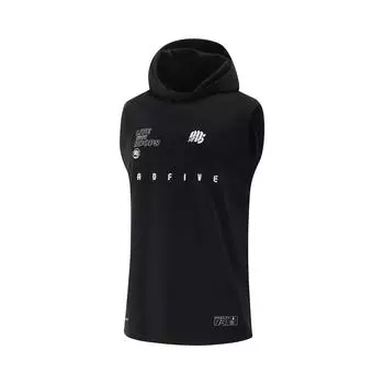 Li Ning Серия Anti-Five Простой Универсальный Свободный Крой Круглый Вырез С Капюшоном Спортивный Жилет Мужские Жилеты Черный AVSV071-2 S