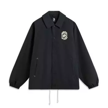 Li Ning Серия Anti-Five Удобная Повседневная Простая Принт с Буквами Свободное Поло Дышащая Теплая Куртка Мужская Куртка Черный AFDV731-5 M