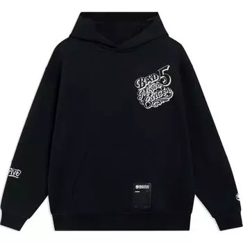 Li Ning Серия Anti-Five Удобная Универсальная Свободная Толстовка с Капюшоном Мужская толстовка Черный AWDSH71-1 2XL