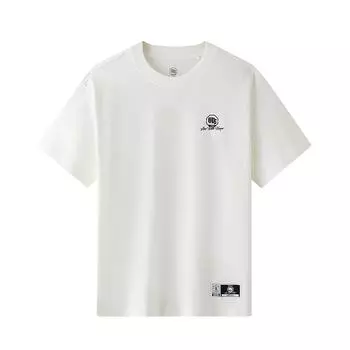 Li-Ning Серия Anti-Wu Баскетбольная футболка с буквенным логотипом и фотографией с круглым вырезом и короткими рукавами, мужские топы, белые AHST281-1 M