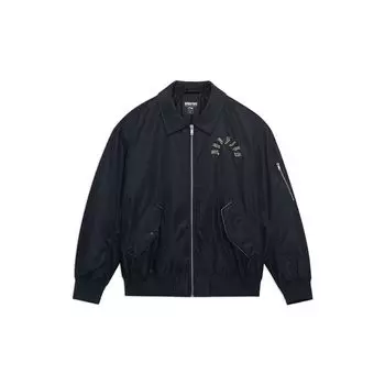 Li-Ning Серия Anti-Wu, однотонная куртка-поло с надписью, мужские куртки, черные AJMT015-3 XXXL