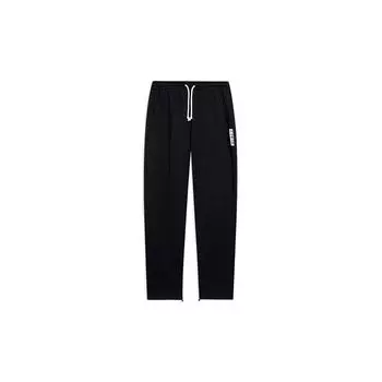Li-Ning Серия Anti-Wu, однотонные, эластичные, на шнурке на талии, прямые вязаные спортивные штаны, мужские штаны, черные AKLT081-2 XS
