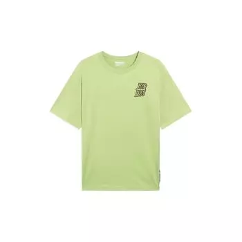 Li-Ning Серия Anti-Wu, пуловер с круглым вырезом и буквенным принтом, футболка с короткими рукавами, топы унисекс, мохово-зеленый AHST009-6 S