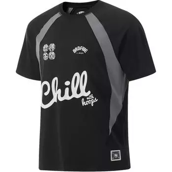 Li-Ning Серия Баскетбол Буквенная Сшивка Круглый Вырез Удобная Дышащая Футболка с Коротким Рукавом Мужские Топы Черный ATSU901-1 3XL