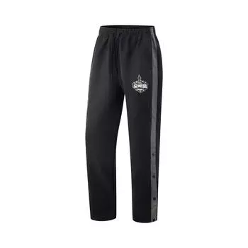 Li Ning Серия CBA Повседневная Мода Свободный Крой Принт Спортивные Длинные Брюки Мужские Брюки Черный AYKV763-1 M