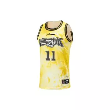 Li Ning Серия CBA Профессиональная баскетбольная майка с логотипом, быстросохнущая, охлаждающая, баскетбольная майка, версия для фанатов, мужская майка, ярко-желтая AAYTA37-1 2XL