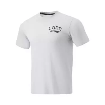 Li Ning Серия CBA Профессиональная баскетбольная удобная дышащая футболка с коротким рукавом мужская майка серо-бежевый ATSU723-3 M