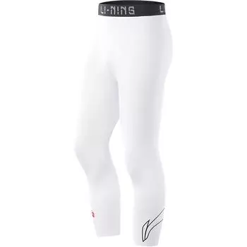 Li Ning Серия CBA Профессиональные баскетбольные Удобные Дышащие Облегающие Спортивные Брюки Три Четверти Мужские низ Стандартный-Белый AUQV011-1 XL