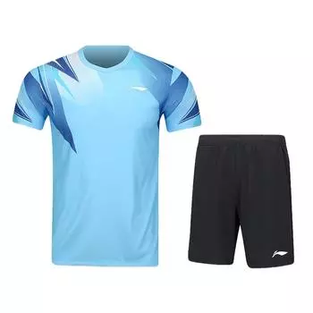 Li Ning Серия Club Быстросохнущий Прохладный Удобный Повседневный Спортивный Костюм Унисекс Светло-голубой AATV011-3 M