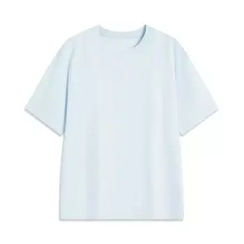 Li Ning Серия цветов Китая Повседневная Простая Однотонная Футболка с круглым вырезом и короткими рукавами Мужская футболка Народно-синий AHSV145-5 M