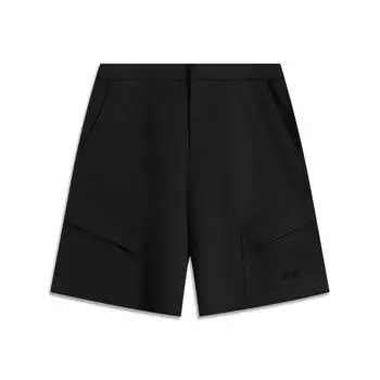Li Ning Серия цветов Китая Спортивный тренд Однотонные Дышащие Универсальные Прямые Повседневные Шорты Мужские шорты Темно-ночной черный AKSV349-1 M