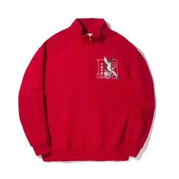 Li Ning Серия Ежедневное Процветание Свободный Пуловер в Древнем Стиле Однотонный Свитшот с Воротником-стойкой Мужской свитшот Samba-Red AWDV765-3 XXL