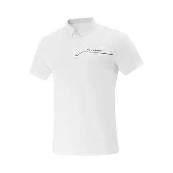 Li Ning Серия Фитнес Буквенный Мягкий Удобный Дышащий Универсальный Футболка-поло с коротким рукавом Мужчины Футболки-поло Стандартный-Белый APLV285-7 M