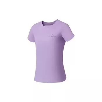 Li Ning Серия Фитнес Логотип Принт Буква Круглый Вырез Пуловер Футболка с Коротким Рукавом Женская Футболка Фиолетовый ATSS778-5 M