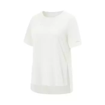 Li Ning Серия Фитнес Однотонная Футболка с Круглым Вырезом, из Ледяного Шелка, Быстросохнущая, Прохладная, Удобная, Дышащая, Универсальная, с Коротким Рукавом, Женская Футболка ATSV278-1 S