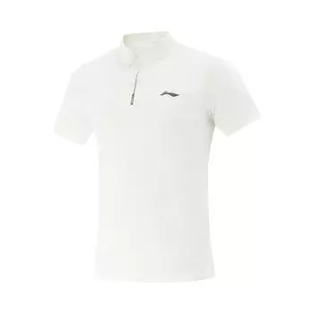 Li-Ning Серия Фитнес Однотонная Мягкая Удобная Дышащая Универсальная Футболка-поло с коротким рукавом Мужские топы Белый APLV283-6 M