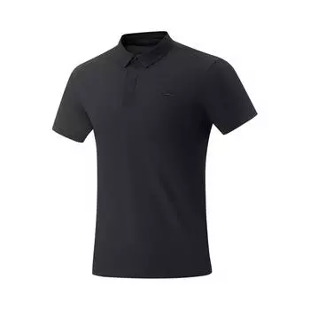 Li Ning Серия Фитнес Однотонная Удобная Универсальная Дышащая Повседневная Спортивная Рубашка Поло Мужские Топы Черный APLU003-1 M
