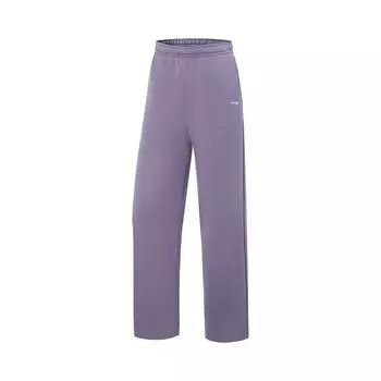 Li-Ning Серия Фитнес Однотонные Дышащие Универсальные Спортивные Брюки Прямого Покроя со Средней Посадкой и Кулиской Женские брюки AKLVA52-1 XS