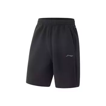 Li Ning Серия Фитнес Однотонные Эластичные Универсальные Спортивные Шорты-Пятиточки Мужские Шорты Черные AKSV433-4 S
