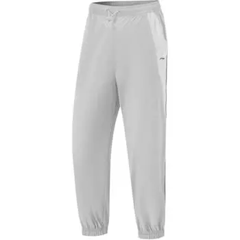 Li Ning Серия Фитнес Однотонные Простые Универсальные Удобные Вязаные Спортивные Брюки Женские Брюки Светло-серый Молочно-белый AYKV154-4 L