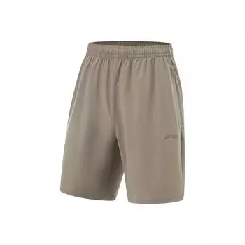 Li Ning Серия Фитнес Однотонные Шорты Спортивные Шорты с Кулиской Средней Посадки Быстросохнущие Прямого Кроя Мужские шорты Коричневый AKSV111-9 S