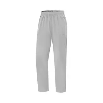 Li Ning Серия Фитнес Однотонные Со средней посадкой Удобные Дышащие Универсальные С прямыми штанинами Спортивные брюки Мужские низы Геологически-серый AYKV141-1 L