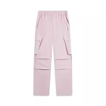 Li Ning Серия Фитнес Однотонные Со средней посадкой Удобные Универсальные Дышащие Прямые Спортивные Длинные Брюки Женские низы Телесно-розовый AYKV226-3 L