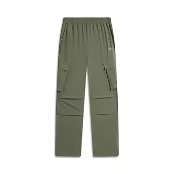 Li Ning Серия Фитнес Однотонные Со средней посадкой Удобные Универсальные Дышащие Прямые Спортивные Длинные Брюки Женские брюки Чайно-зеленый AYKV226-5 M