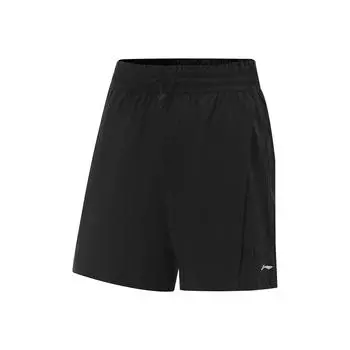 Li Ning Серия Фитнес Повседневные Простые Однотонные Эластичные Спортивные Шорты Женские шорты Черные AKSV128-1 S
