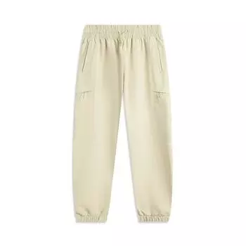 Li Ning Серия Фитнес Повседневные Простые Однотонные Зауженные Трикотажные Спортивные Штаны Женские Брюки Бежевый AYKV382-1 L