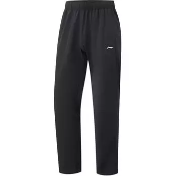 Li Ning Серия Фитнес Повседневные Простые Однотонные Прямые Эластичные Трикотажные Спортивные Брюки Мужские Брюки Черные AYKV661-1 S