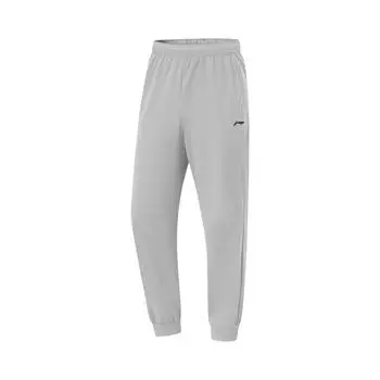 Li Ning Серия Фитнес Повседневные Простые Однотонные Зауженные Трикотажные Спортивные Брюки Мужские Брюки Геологически-Серые AKYV031-4 S