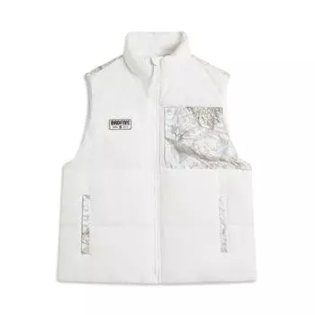 Li Ning Серия Фитнес Принтованный Жилет Пуховый Мужской Удобный Дышащий Универсальный Воротник-стойка на молнии Стандартный-Белый Снежный камуфляж AMRU081-3 M