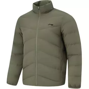 Li-Ning Серия Фитнес Спортивный Повседневный Однотонный Теплый Минималистичный Пуховик Мужской Верхняя одежда Военно-зеленый AYMU563-08 M