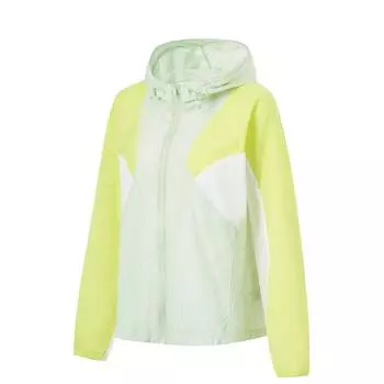 Li Ning Серия Фитнес Свободная Удобная Универсальная Одежда для защиты от солнца Женские топы Стандартный-Белый Ледяной-Зеленый AFDU584-5 M