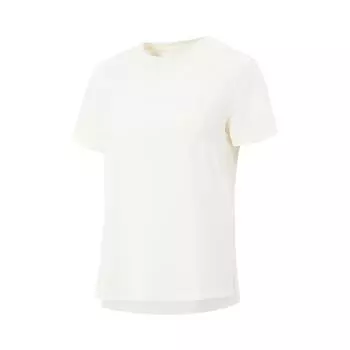 Li Ning Серия Fitness Однотонная футболка с круглым вырезом Удобная Дышащая Универсальная Футболка с коротким рукавом Женские футболки Молочно-белый ATSV136-1 M