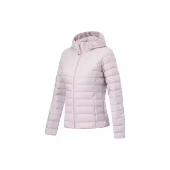 Li-Ning Серия Fitness, однотонный светоотражающий ультралегкий пуховик, женская верхняя одежда, шелк-фиолетовый AYMT092-3 M