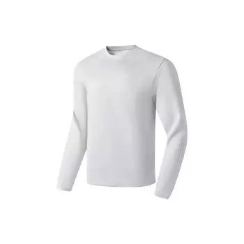 Li-Ning Серия Fitness, однотонный свитшот с длинным рукавом и логотипом, мужские топы, серый AWDS969-7 M