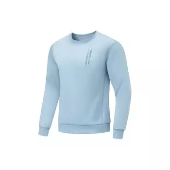 Li-Ning Серия Fitness, однотонный теплый свитер с круглым вырезом, мужская толстовка, незабудка-синяя AWDT791-4 XL