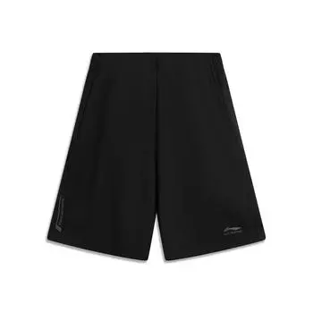 Li-Ning Серия Glory Дышащие Спортивные Модные Универсальные Шорты с Логотипом Бренда Повседневные Мужские шорты Черные AKSV777-1 L