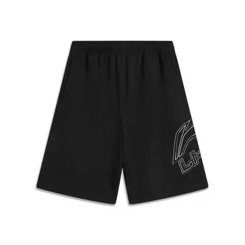 Li Ning Серия Lifestyle Спорт Минималистичный Однотонный Эластичный Надпись Повседневные Шорты Мужские шорты Черный AKSV529-4 M
