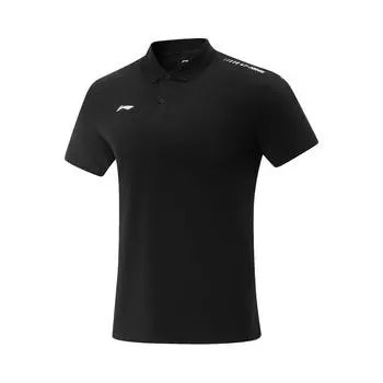 Li Ning Серия Настольный теннис Повседневная Удобная Простая Универсальная Спортивная рубашка поло Унисекс топы Черный APLV417-1 S