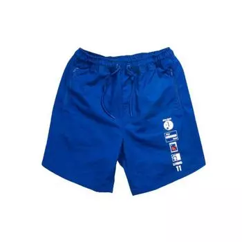 Li Ning Серия Неделя моды в Париже Шорты мужские свободного кроя с принтом забавного узора Синие AKSQ141-2 XL