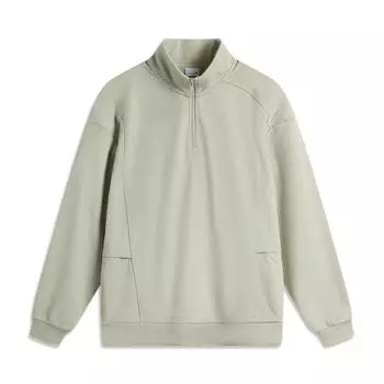 Li-Ning Серия Outdoor Однотонный Воротник-стойка Удобный Дышащий Универсальный Повседневный Спортивный Свитшот Мужской свитшот Известняк AWDU965-1 XL