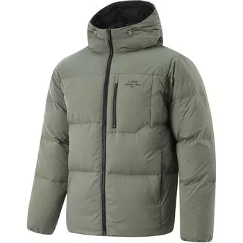 Li-Ning Серия пуховиков Hot Pot Водоотталкивающий Однотонный Капюшон Застежка-молния Дышащий Удобный Короткий Зимний Пуховик Мужские Куртки AYMU259-1 M