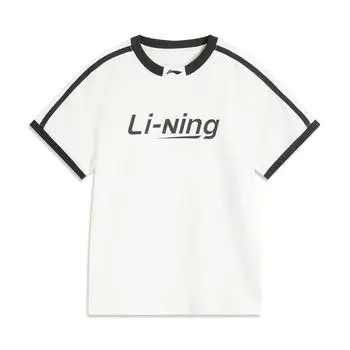 Li-Ning Серия Sport Lifestyle Уличный стиль Американский винтаж Повседневный Универсальный Удобный Футболка с коротким рукавом Женские футболки Молочно-белый Черный AHSVB44-1 S